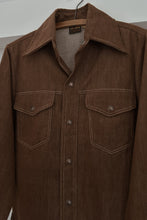 1970's BIG YANK CHOCOLATE TWILL WESTERN SHIRT | SIZE S/M