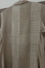1990's WOVEN COTTON + LINEN PLAID BLAZER | SIZE L/XL