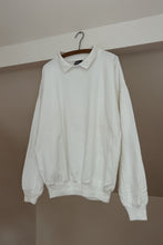 1980's WEK WHITE COTTON OVERSIZED POLO RAGLAN | SIZE L