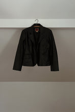 1990's RVT FAUX LEATHER BLACK BLAZER JACKET | SIZE M