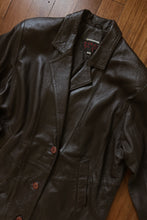 1980's CHOCOLATE BUTTERY SOFT LEATHER TRENCH | SIZE M