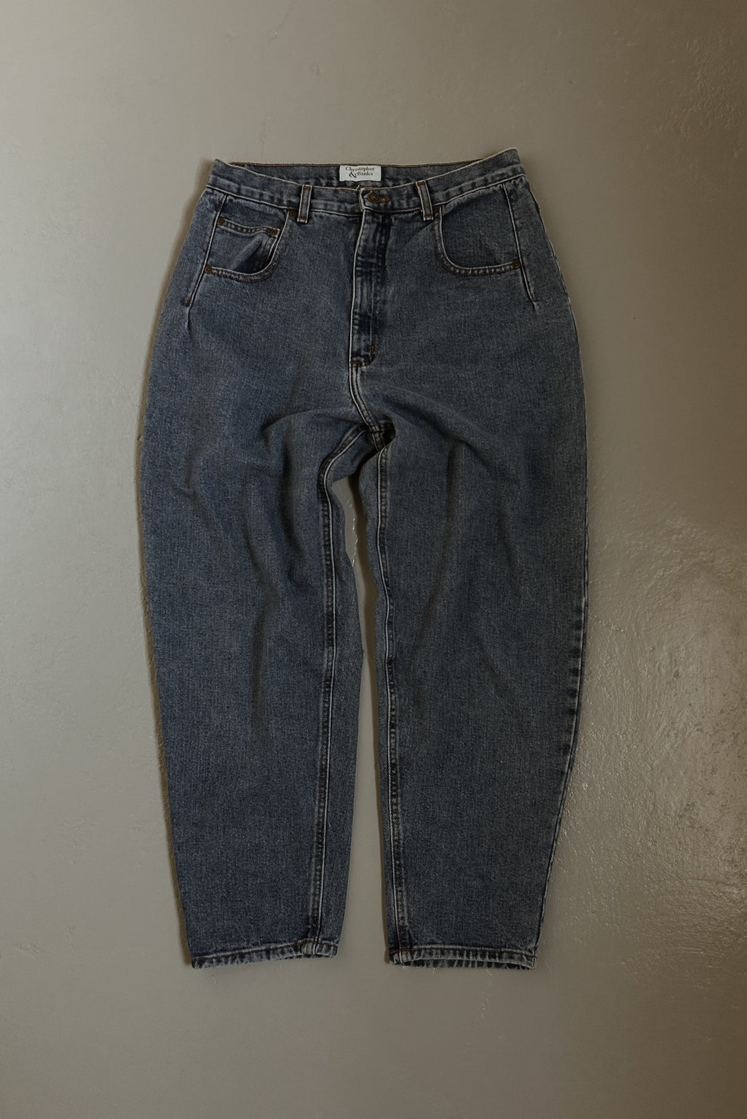1990's PLEATED SIDE PANEL BARREL DENIM | SIZE 29/30