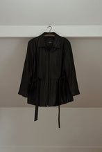 1990's BLACK LEATHER WRAP JACKET | SIZE L/XL