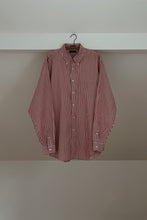 1990's J CREW RED STRIPE COTTON POPLIN | SIZE XL