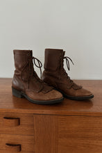 1980's LAREDO CHOCOLATE LEATHER ROPER BOOTS | SIZE 7