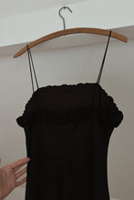 1990's BLACK FLORAL BUST BIAS CUT SLIP STYLE DRESS | SIZE M
