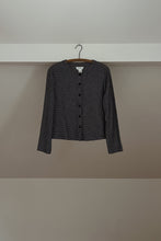 1990's JONES LINEN GINGHAM BOXY BUTTON BLOUSE | SIZE S/M
