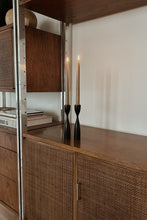 MID CENTURY KALMAR BLACK WOOD CANDLE HOLDERS