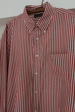 1990's J CREW RED STRIPE COTTON POPLIN | SIZE XL