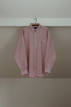 1990's J CREW RED STRIPE COTTON POPLIN | SIZE XL