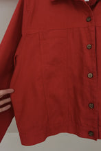 Y2K CHERRY LINEN BOXY JACKET | SIZE XL