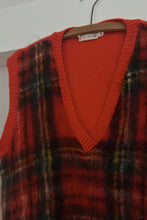 1960's MOD MOHAIR PLAID SWEATER VEST