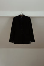 1990's MINIMAL TAILORED BLACK WOOL BLAZER | SIZE S