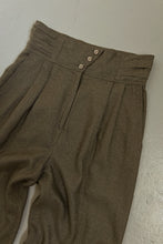 1980's MARC D'ALCY PARIS SUPER HIGH RISE OLIVE TROUSERS | SIZE 29