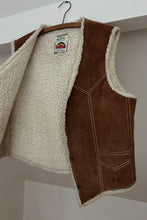 1970's WESTERN SUEDE MILLER SHERPA VEST | SIZE M