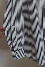 1990's CLASSIC OVERSIZED STRIPE POPLIN | SIZE L