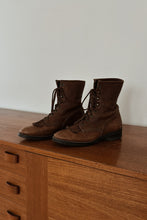 1980's LAREDO CHOCOLATE LEATHER ROPER BOOTS | SIZE 7
