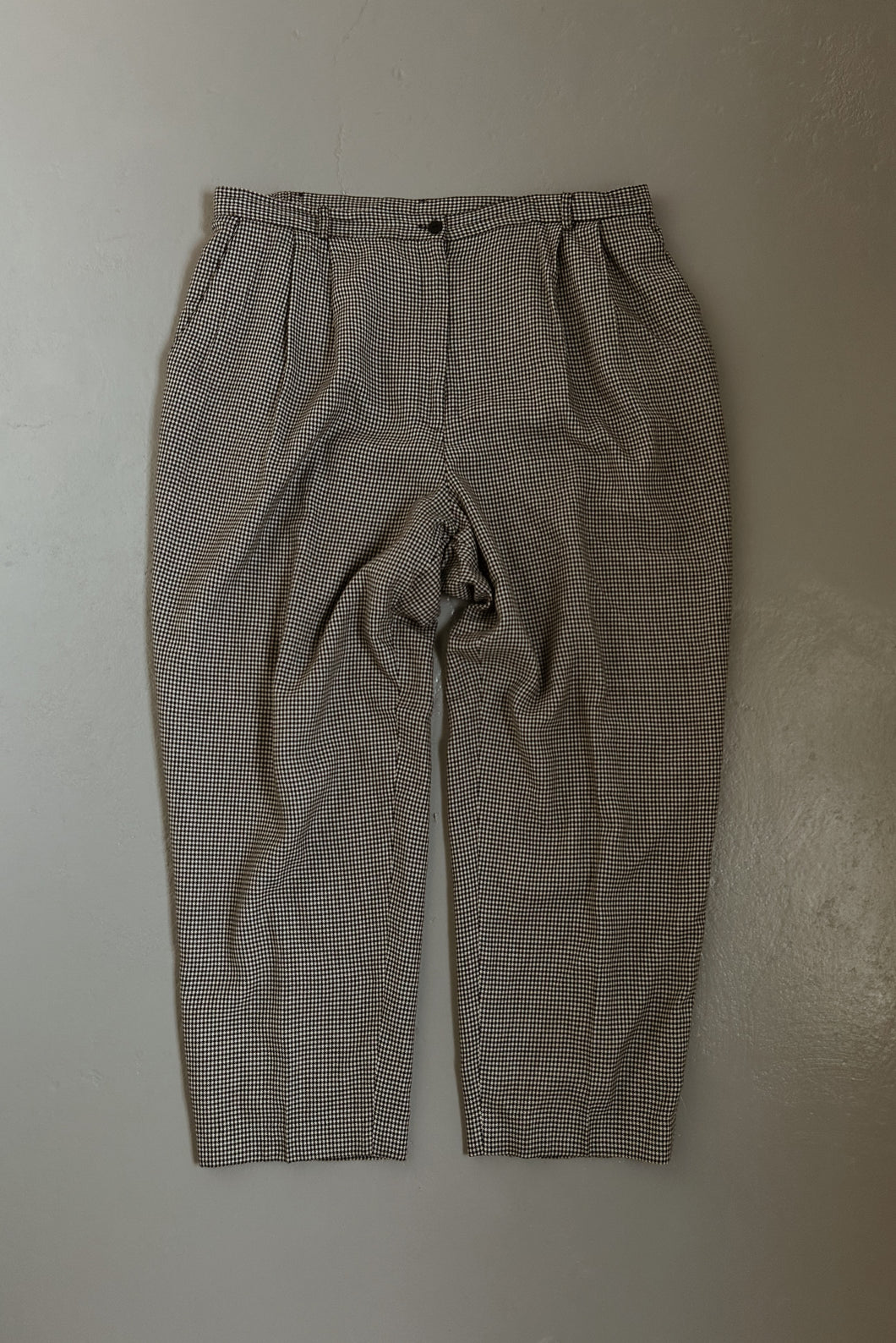 1990's SUSAN BRISTOL HOUNDSTOOTH PLEATED TROUSERS | SIZE 18