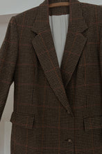 1990's PUMPKIN PLAID WOOL DIANA BLAZER | SIZE XL