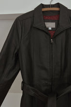 1990's CLASSIC BLACK LEATHER TRENCH JACKET | SIZE M