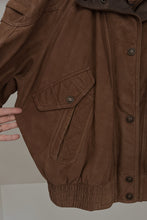 1980's CHOCOLATE HEIRLOOM SUEDE LEATHER BOMBER JACKET | SIZE L | REMOVABLE LINER