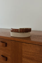 1980's COACH SADDLE LEATHER + FABRIC BELT | SIZE M/L