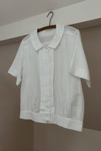 EARLY 1990's NARRAGANSETT LINEN PLEAT PANEL BLOUSE | SIZE M