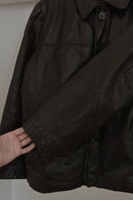 1990's CLASSIC BLACK LEATHER MENSWEAR JACKET | SIZE XL