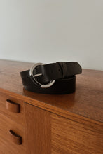 Y2K BLACK ITALIAN LEATHER BELT | SIZE L