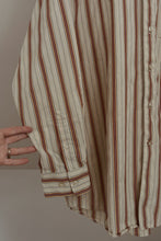 1990's TRACK STRIPE COTTON BUTTON DOWN | SIZE XL
