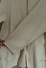 1990's RIB KNIT ROLL HEM ZIP JACKET | SIZE L/XL