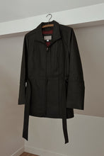 1990's CLASSIC BLACK LEATHER TRENCH JACKET | SIZE M