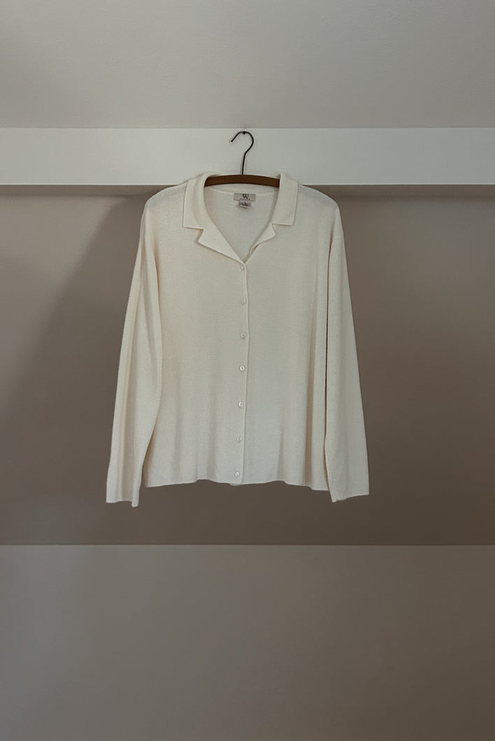 1990's BOXY RIB KNIT FEMME CARDIGAN | SIZE L/XL