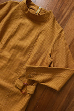 1960's TEXTURED MOD MUSTARD DRESS | SIZE S/M