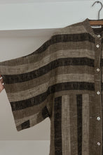 1970's FLAX STRIPE DOLMAN TUNIC | SIZE M