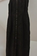 1990's PURE LINEN EMBROIDERED MINIMAL MIDI DRESS | SIZE S