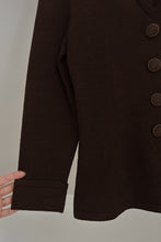 1990's TOULA CHOCOLATE WOOL KNIT PEPLUM JACKET | SIZE S/M