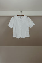 1980's FLORAL EMBROIDERED RAMIE COTTON PEPLUM TOP | SIZE L