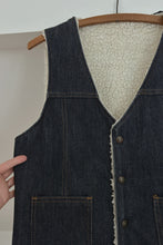 1970's NELSON SHERPA DENIM VEST | SIZE M