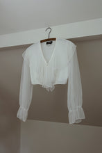1990's SAUCI FEMME ORGANZA CROP BLOUSE | SIZE S