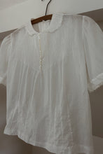 1940's PIN TUCK TISSUE COTTON BUTTON BLOUSE | SIZE S/M