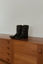 1980's JUSTIN CLASSIC BLACK LEATHER COWBOY ROPERS | SIZE 10