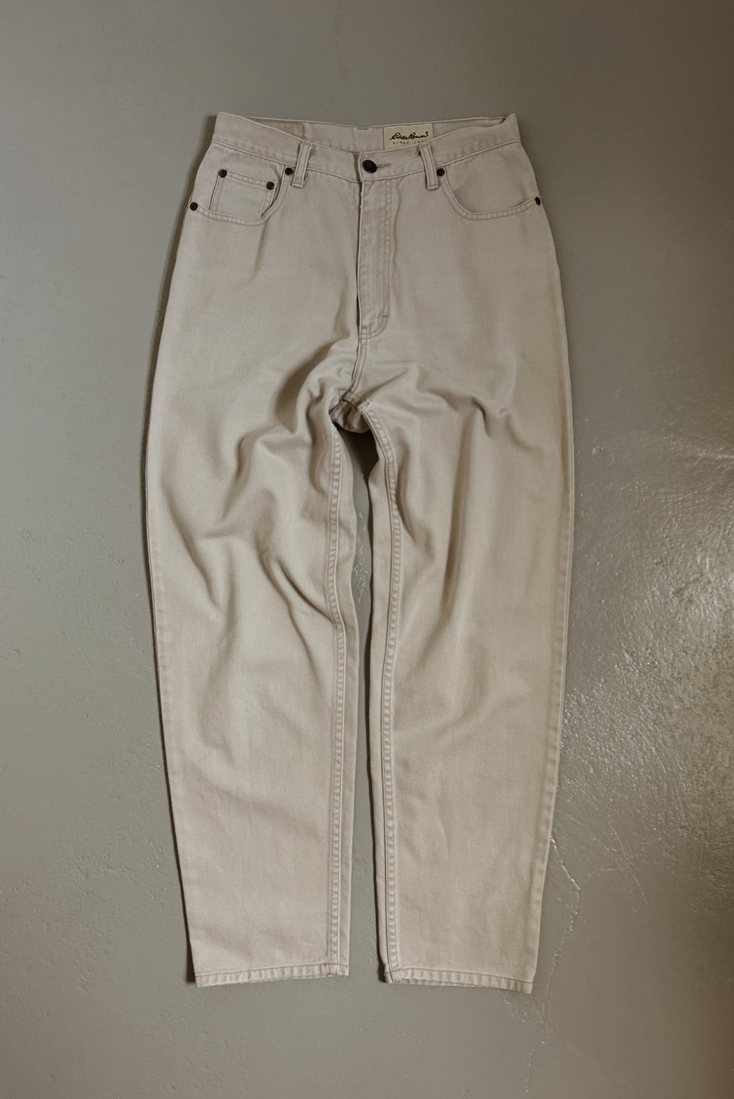 1990's EDDIE BAUER KHAKI COTTON GARDEN DENIM | SIZE 29