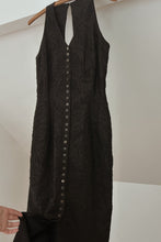 1990's PURE LINEN EMBROIDERED MINIMAL MIDI DRESS | SIZE S