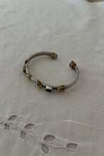 1980's STERLING SILVER, ONYX + GOLD VERMEIL CUFF BRACELET