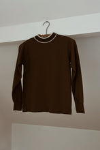 1950's DONMOOR CHOCOLATE THERMAL MOCK NECK | SIZE S