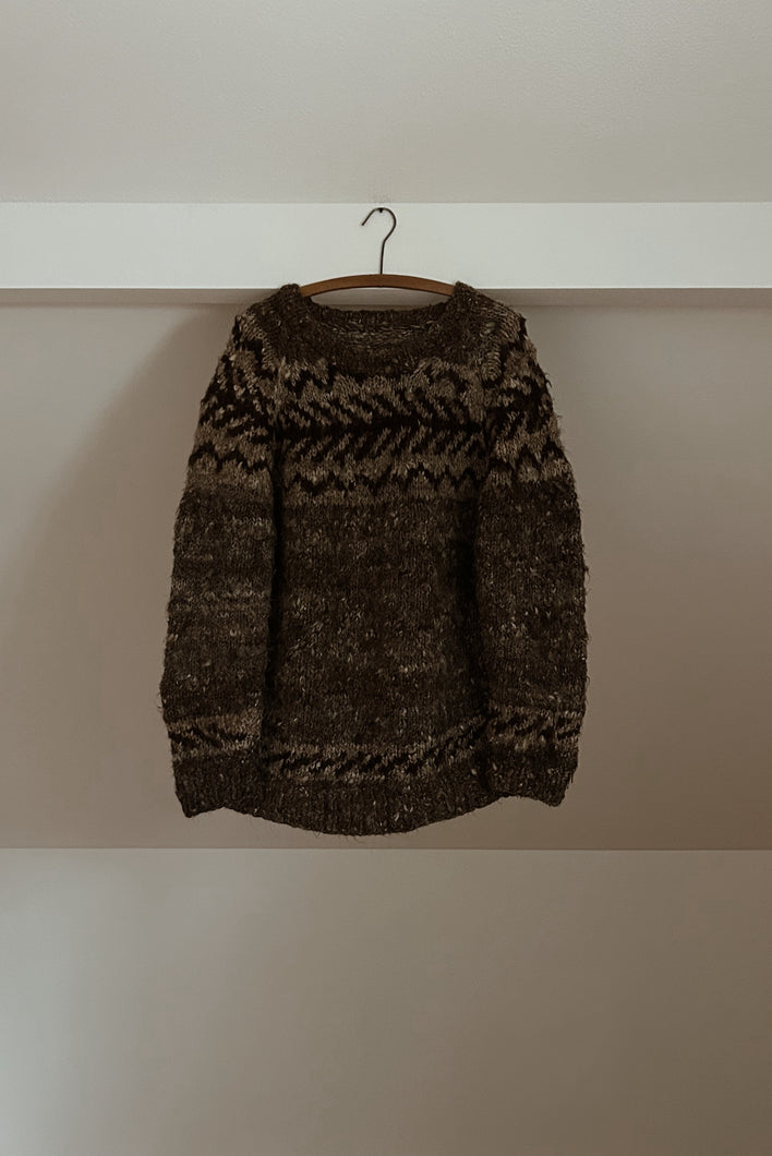 1980's RARE CHUNKY MOHAIR KNIT FAIR ISLE JUMPER | SIZE M/L