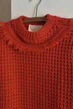 1950's RED WOOL FRINGE KNIT JUMPER