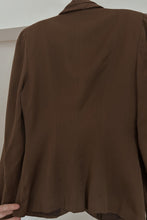 1940's CHOCOLATE WORSTED WOOL PEPLUM BLAZER | SIZE XS/S