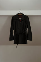 1990's CLASSIC BLACK LEATHER TRENCH JACKET | SIZE M